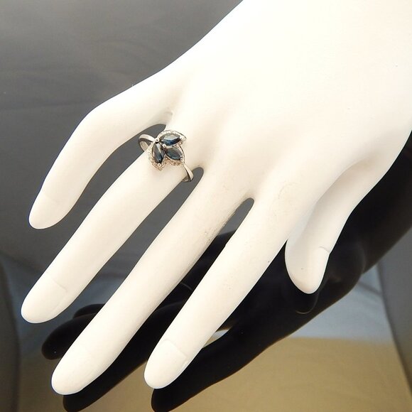 Genuine Sapphire and Diamond Ring in 925 Sterling Silver - Picture 5 of 5